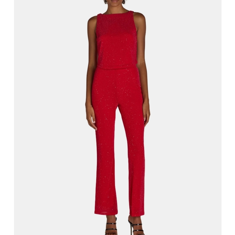 Madden NYC Women’s Size Small Sparkle Tank Top and Flare Pants Set 2-Piece Red